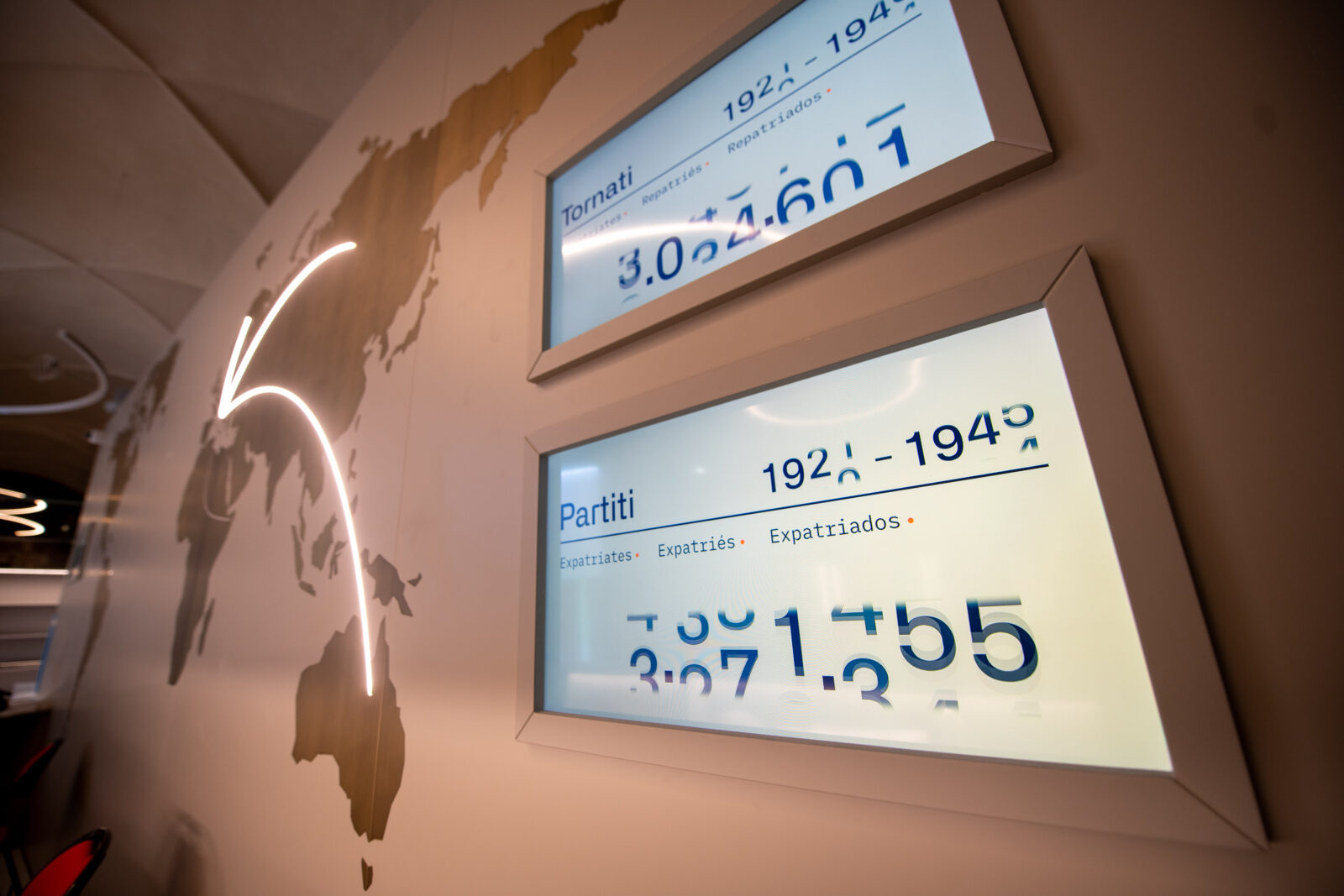 uno degli allestimenti di ETT per il museo dell'emigrazione- museo dell'emigrazione genova