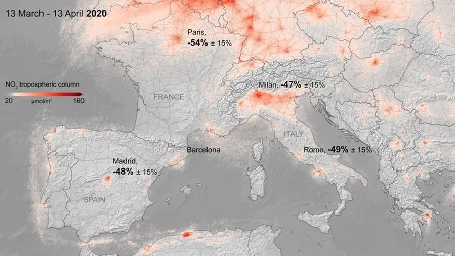 Lockdown, ecco gli effetti sull'inquinamento atmosferico in Europa
